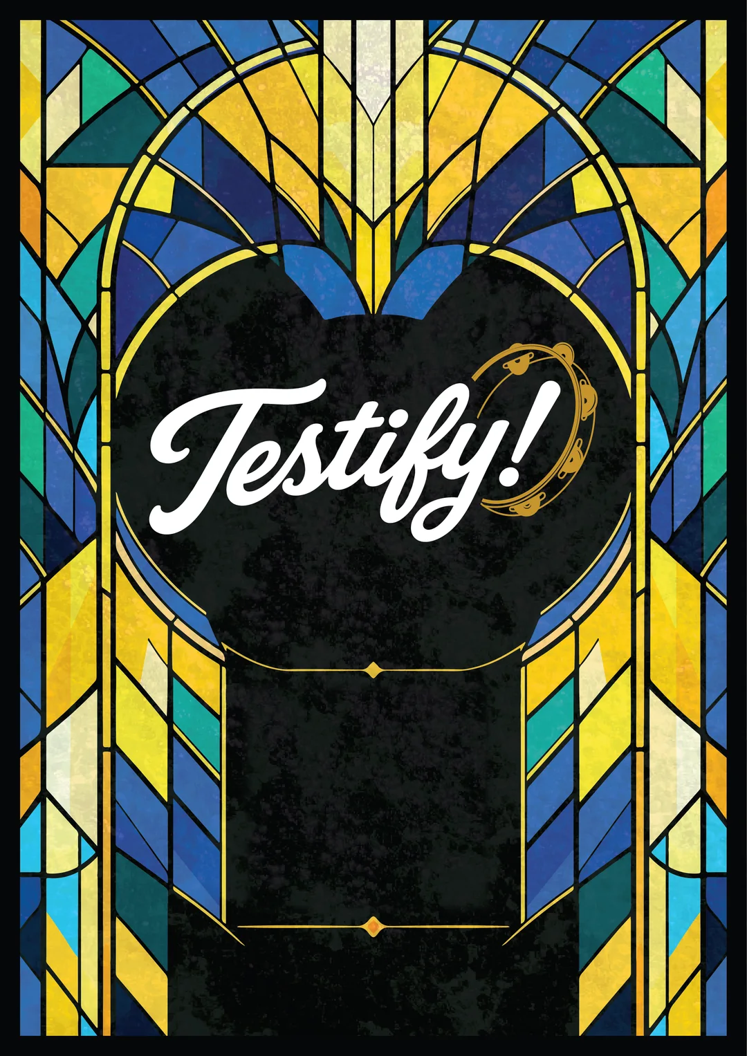 Testify! in stained glass